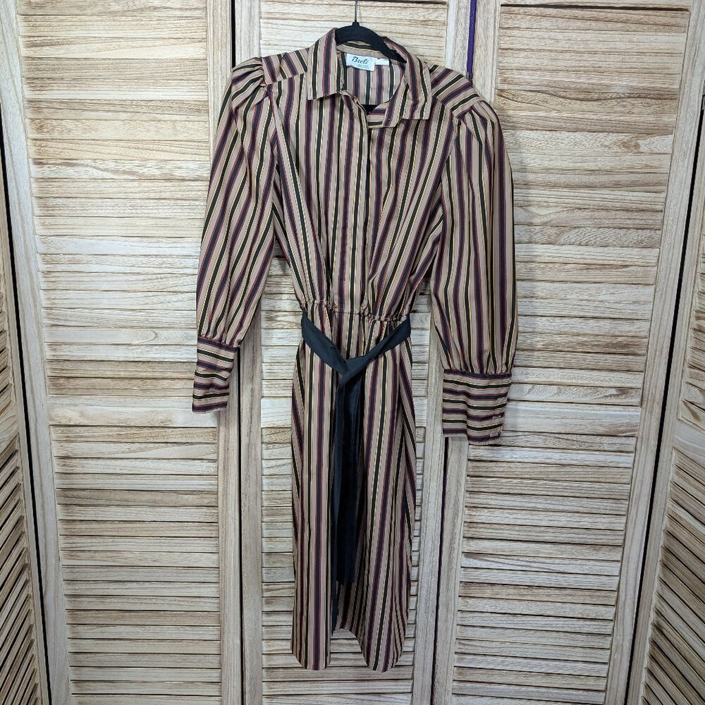 Breli Originals Dress Striped Long Sleeve with Belt VINTAGE Size 14